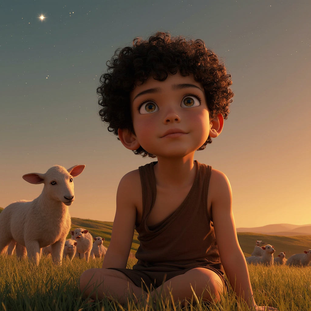 O Pequeno Pastor e a Ovelha Perdida: Uma História de Fé e Coragem