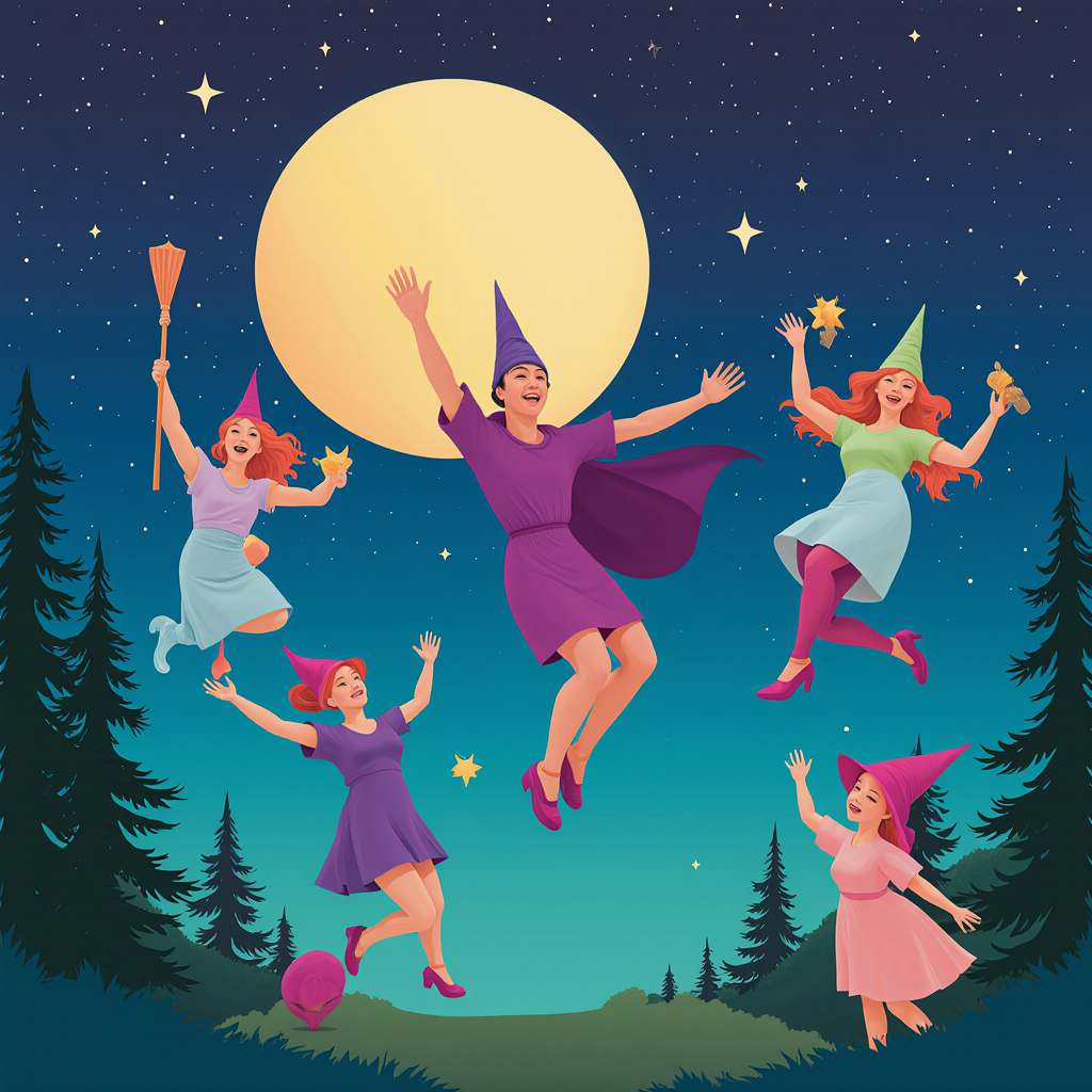 A grande reunião das bruxas fofoqueiras da floresta encantada